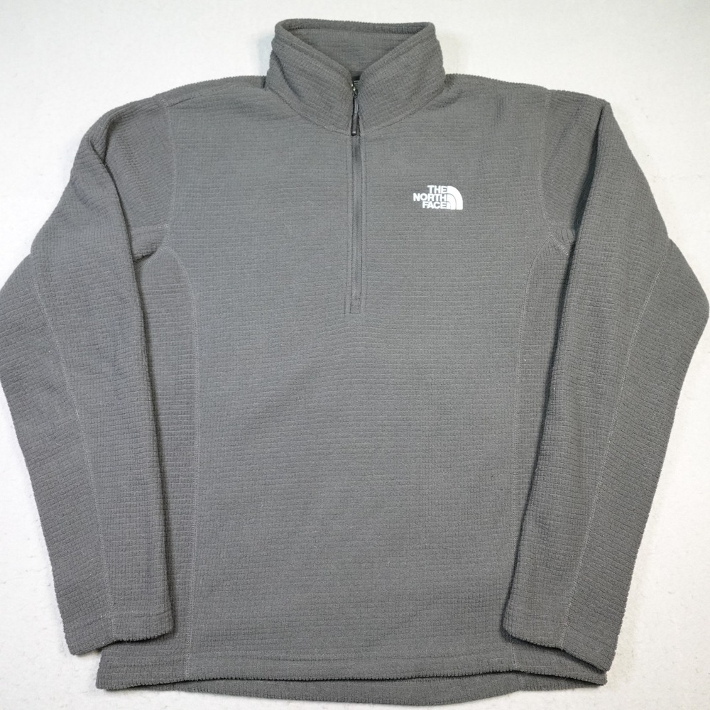 The North Face Pullover Mens S Gray Quarter Zip Grid Fleece Hiking Activewear